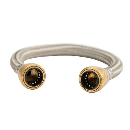 Quickfitting 3/4in Push-to-Connect x 3/4in Push-to-Connect x 18in Stainless Steel Repair Hose LF725R